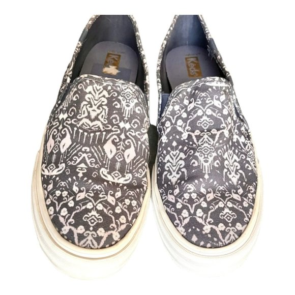 Keds Double Decker Mosaic Canvas Slip-On Sneaker - Blue/White - 9.5 - Picture 4 of 13